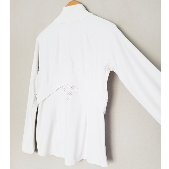 Athleta Chakra Jacket In Powervita Bright White Size M Two Way Zip Sporty $148 - Picture 12 of 16